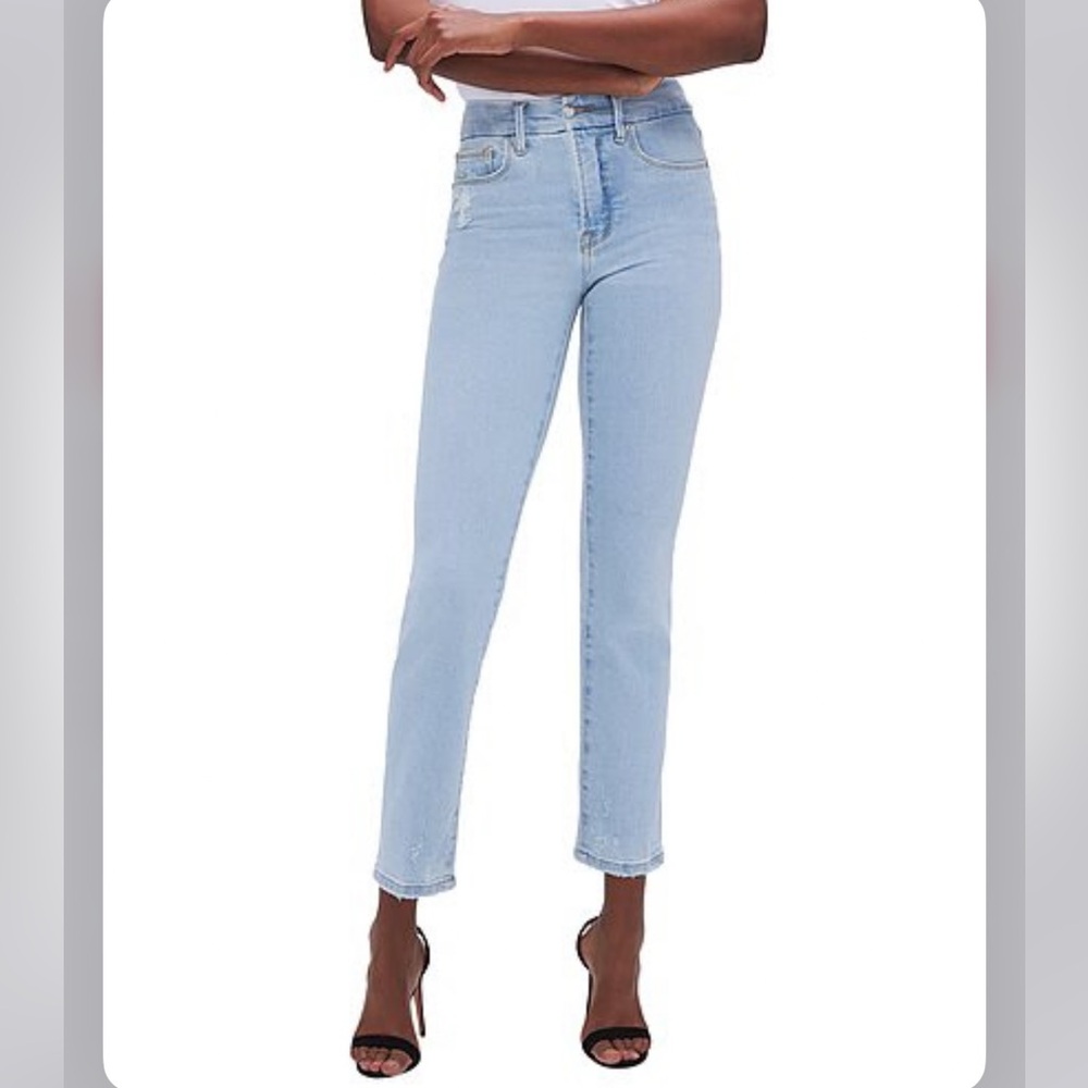 GOOD AMERICAN Classic Indigo Slim Straight Leg Jeans size 6